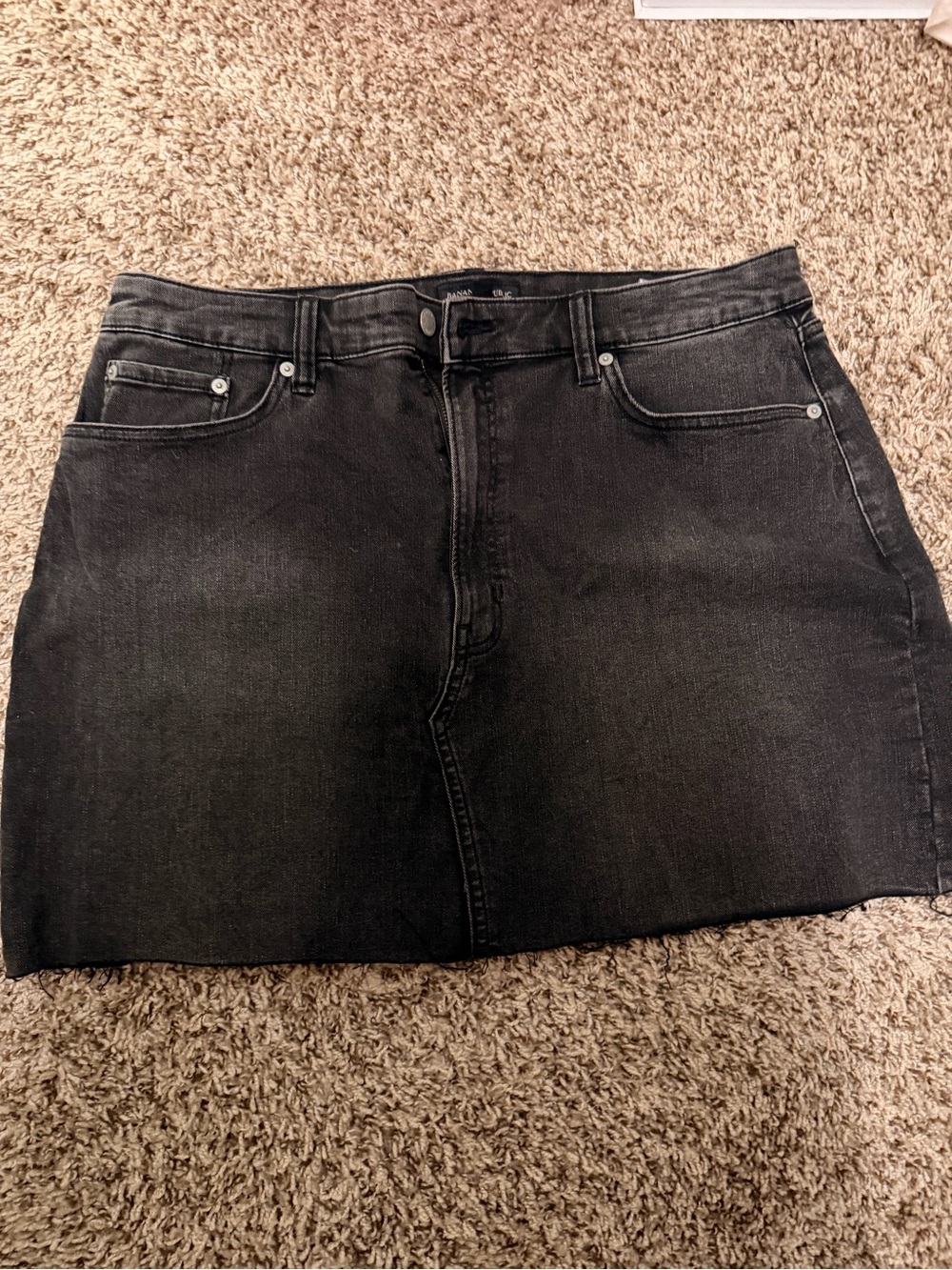 Banana Republic Black Denim Mini Skirt